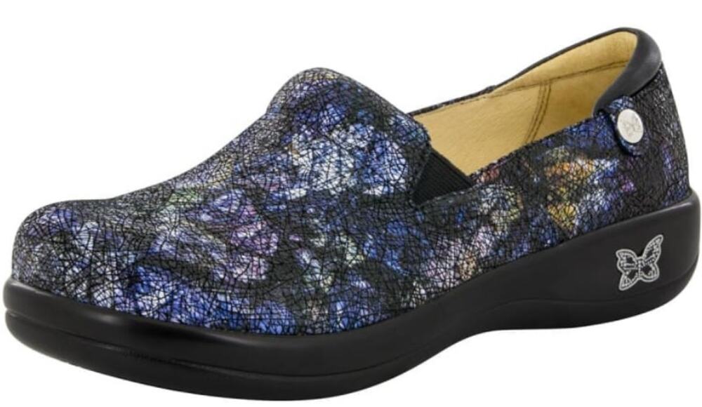 Alegria Keli PRO Shoes Leather Memory Foam Slip Resistant Quarry Crackle 10.5
